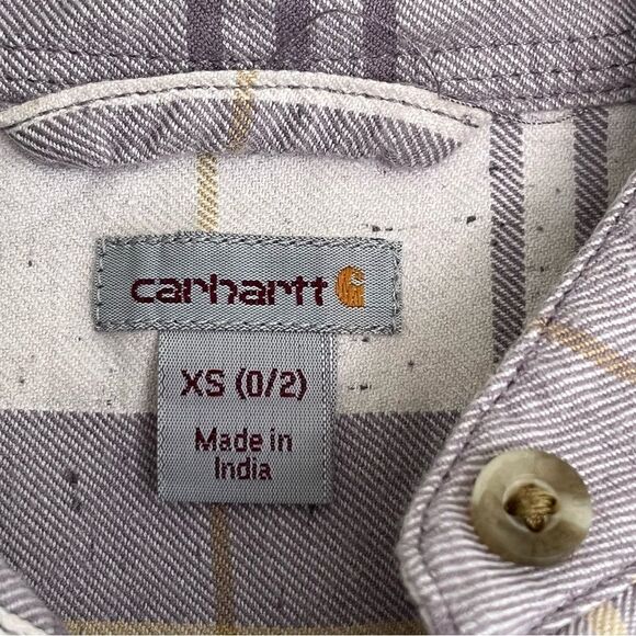 Carhartt Women’s 3/4 Sleeve Midweight Plaid Shirt Size XS - Picture 6 of 9
